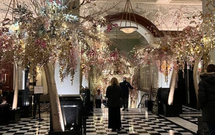 The floral entrance hall of the Savoy